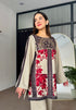 Noor Red Beige Winter Floral Kurta Set